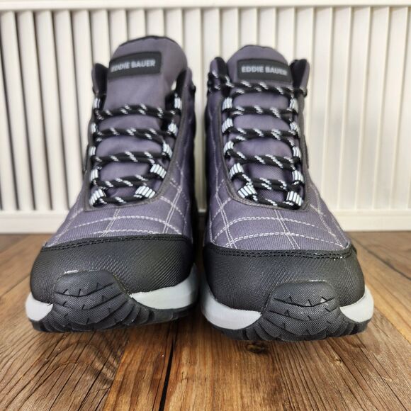 Eddie Bauer Hosmer Mens Sz 10 M Gray Black Outdoors Track Quilted Hiking Boots - Picture 2 of 10